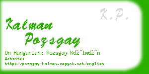 kalman pozsgay business card